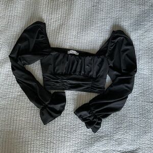 Adika Black Cropped Blouse